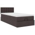 Cama otomana con colchón marrón oscuro 100x200 cm