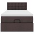 Cama otomana con colchón marrón oscuro 100x200 cm