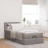 Cama otomana con colchón y luces LED tela gris taupé 90x200