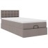 Cama otomana con colchón y luces LED tela gris taupé 90x200