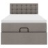 Cama otomana con colchón y luces LED tela gris taupé 90x200