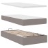 Cama otomana con colchón y luces LED tela gris taupé 90x200