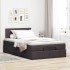 Cama otomana con colchón marrón oscuro 120x200 cm