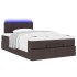Cama otomana con colchón marrón oscuro 120x200 cm