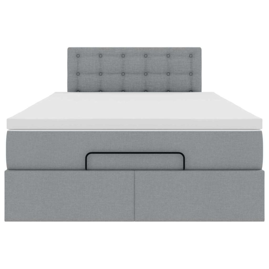 Cama otomana con colchón gris claro 120x200 cm
