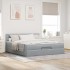 Cama otomana con colchón gris claro 160x200 cm
