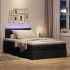 Cama otomana con colchón tela negra 120x200