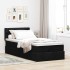 Estructura cama otomana colchón tela negra 90x190