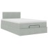 Estructura cama otomana colchón terciopelo gris claro