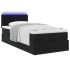 Estructura de cama otomana colchón terciopelo negro
