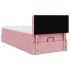 Estructura de cama otomana colchón terciopelo rosa