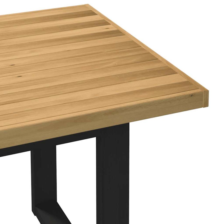 Mesa de comedor NOAIN patas U madera maciza pino 180x90x75