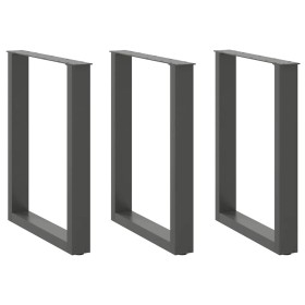 Patas mesa centro forma U 3 uds antracita 70x(72-73) cm