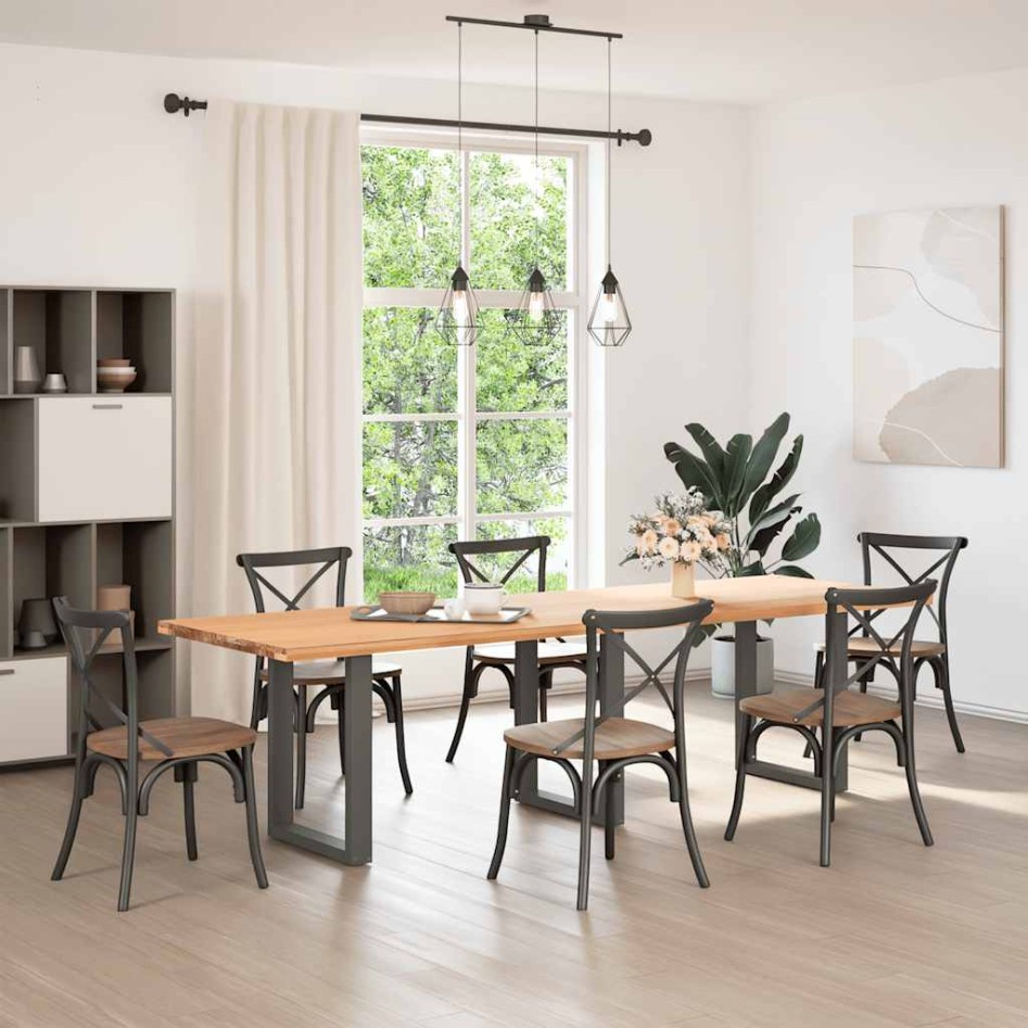 Patas mesa centro forma U 3 uds antracita 70x(72-73) cm