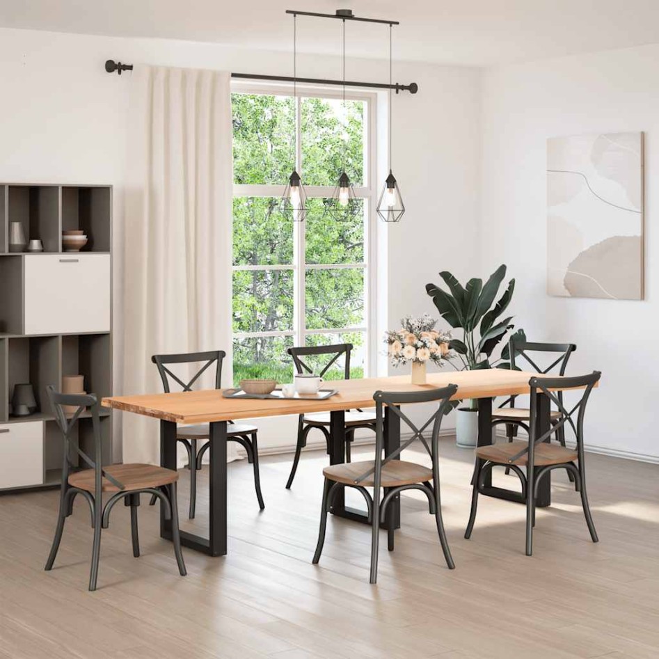 Patas para mesa centro forma U 3 uds acero negro 70x(72-73)