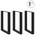 Patas para mesa centro forma U 3 uds acero negro 70x(72-73)