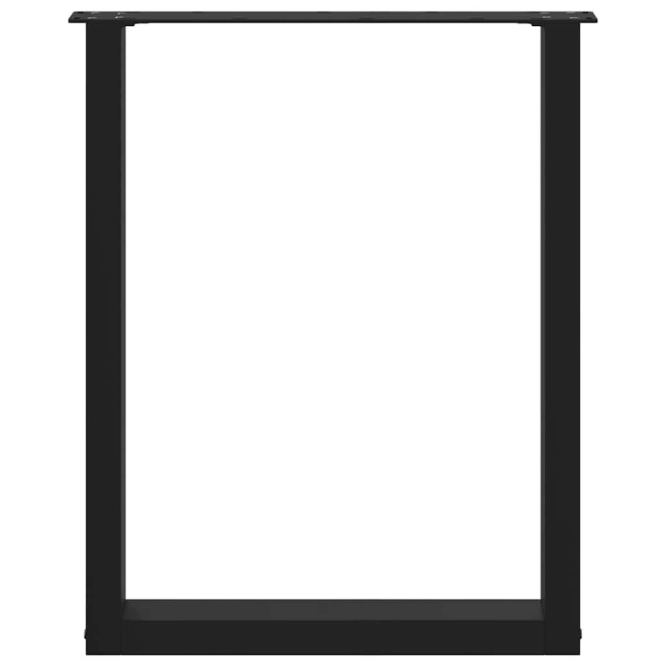 Patas para mesa centro forma U 3 uds acero negro 70x(72-73)