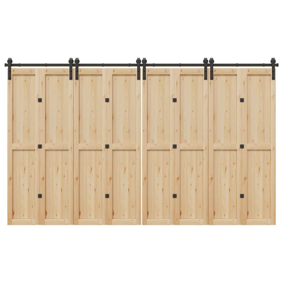 Kit de herrajes para puertas correderas acero negro 366