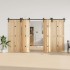 Kit de herrajes para puertas correderas acero negro 366