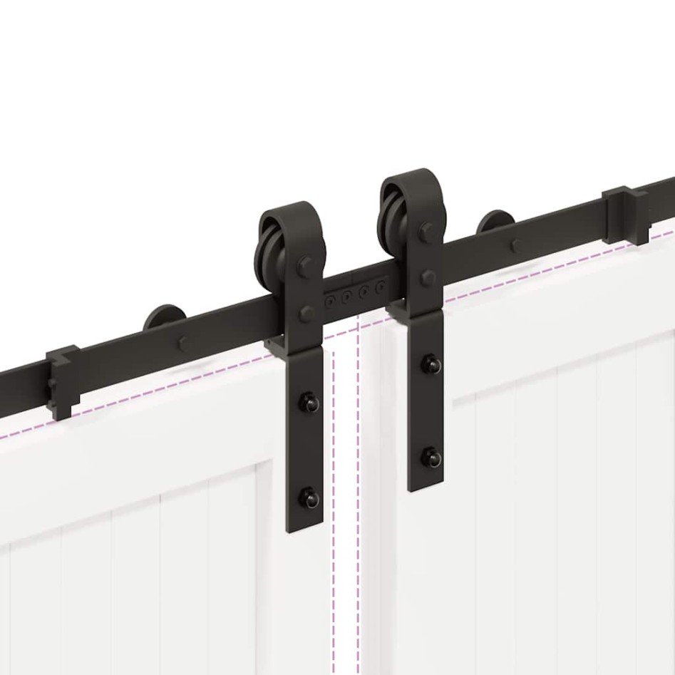 Kit de herrajes para puertas correderas acero negro 366