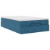 Estructura de cama otomana colchón terciopelo azul