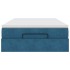Estructura de cama otomana colchón terciopelo azul