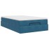 Estructura de cama otomana colchón terciopelo azul