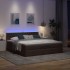 Estructura cama otomana colchón tela marrón oscuro 160x200