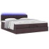 Estructura cama otomana colchón tela marrón oscuro 160x200