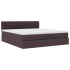 Estructura cama otomana colchón tela marrón oscuro 160x200