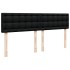 Estructura de cama otomana con colchón tela negra 160x200