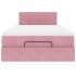 Estructura de cama otomana colchón terciopelo rosa