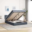 Estructura cama otomana colchón terciopelo gris oscuro