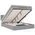 Cama otomana con colchón LED gris claro 140x190 cm
