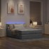 Cama otomana con colchón LED gris claro 140x190 cm