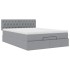 Cama otomana con colchón LED gris claro 140x190 cm