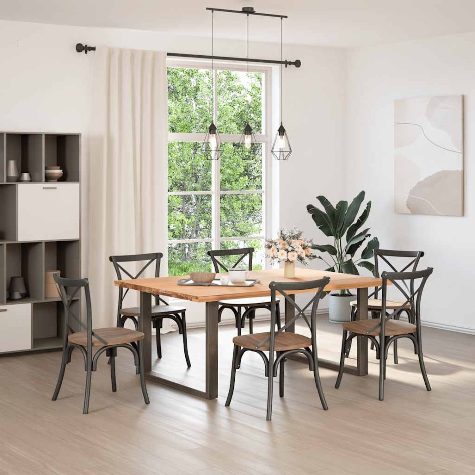 Patas mesa comedor forma U 2uds acero natural 100x(72-73)