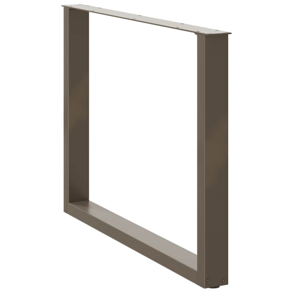 Patas mesa comedor forma U 2uds acero natural 100x(72-73)