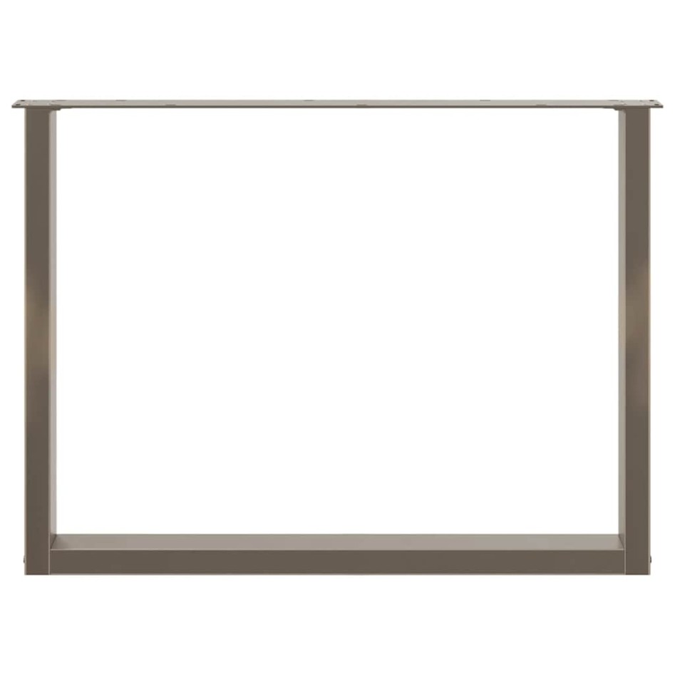 Patas mesa comedor forma U 2uds acero natural 100x(72-73)