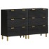 Aparadores 2 uds madera de ingeniería negro 60x33x75