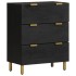 Aparadores 2 uds madera de ingeniería negro 60x33x75