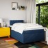 Cama box spring con colchón tela azul 120x190