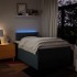 Cama box spring con colchón tela azul 120x190