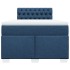 Cama box spring con colchón tela azul 120x190