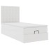 Cama otomana colchón cuero sintético blanco