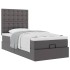 Cama otomana colchón cuero sintético gris