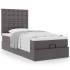 Cama otomana colchón cuero sintético gris