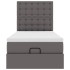 Cama otomana colchón cuero sintético gris