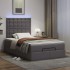 Estructura cama otomana colchón cuero sintético gris