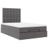 Estructura cama otomana colchón cuero sintético gris